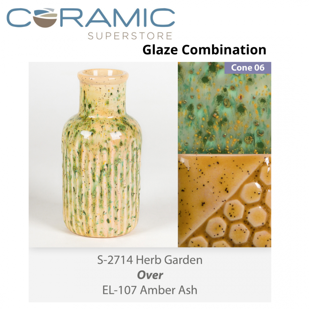 Herb Garden - S2714 over EL107 Mayco Glaze Combination